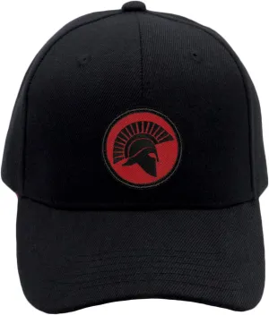 Red & Black Spartan Helmet Hat/Ballcap! Adjustable-Back Ball Cap with Embroidered Spartan Helmet