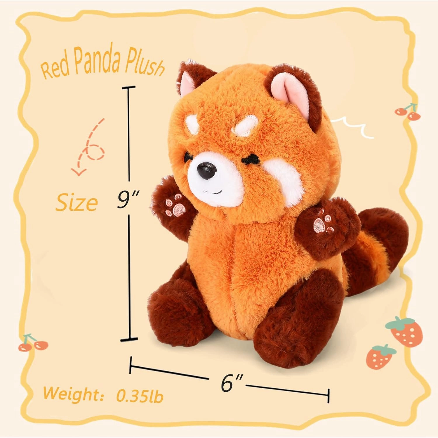 Red Panda Stuffed Animal Cute Plush Toy Plushie Christmas Birthday Valentine's Day Gift for Girlfriend Kids 9" Red Panda Stuffed Animals