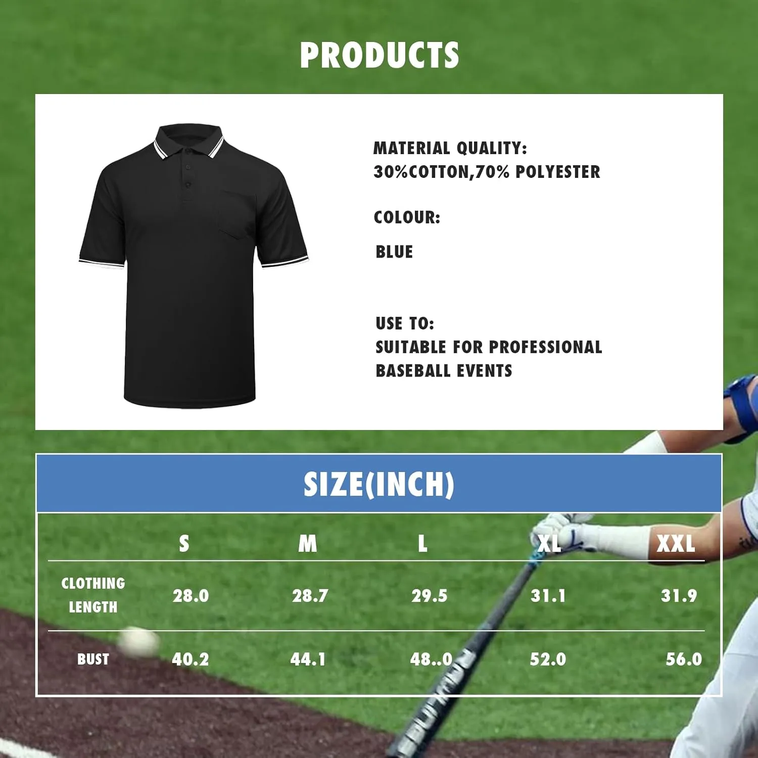 redgino 5Pcs Men’s Baseball/Softball Umpire Gear Shirt Ball Bags Clicker Hat Brush Referee Accessories Sets Jersey Kit