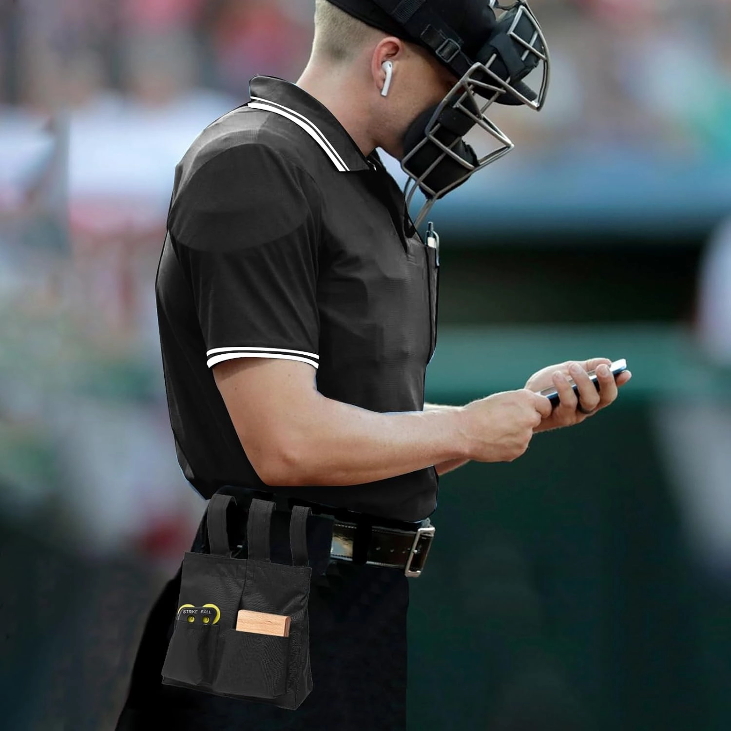 redgino 5Pcs Men’s Baseball/Softball Umpire Gear Shirt Ball Bags Clicker Hat Brush Referee Accessories Sets Jersey Kit
