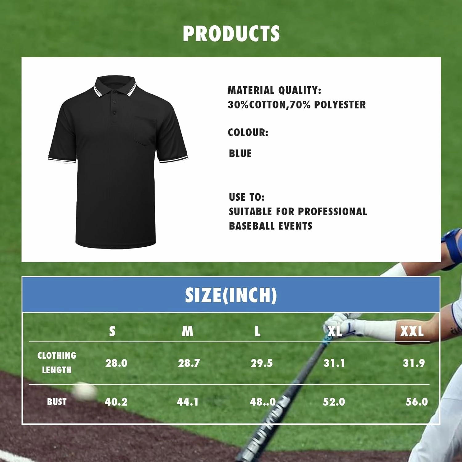 redgino 5Pcs Men’s Baseball/Softball Umpire Gear Shirt Ball Bags Clicker Hat Brush Referee Accessories Sets Jersey Kit