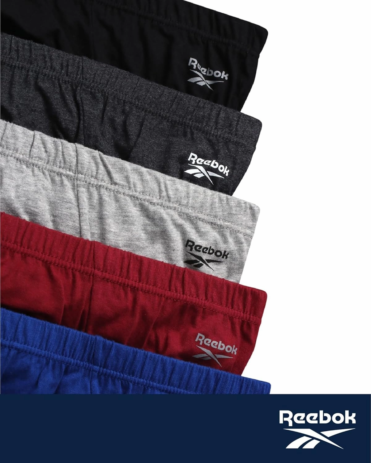 Reebok Low Rise Mens Briefs - 5 Pack Soft Cotton Underwear with Supportive Contour Pouch - Supportive Fit for Everyday Wear
