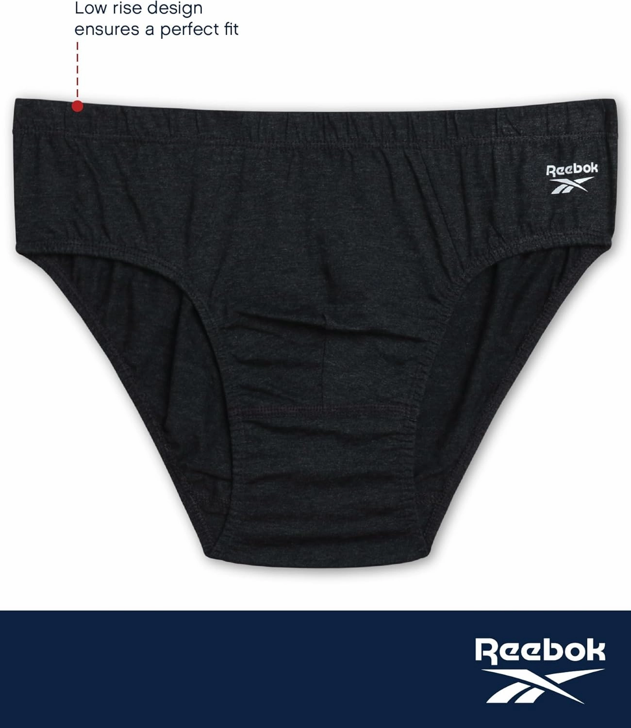 Reebok Low Rise Mens Underwear Briefs - 5 Pack Performance Briefs Cotton Underwear For Men with Contour Pouch (Sizes: S-XL)