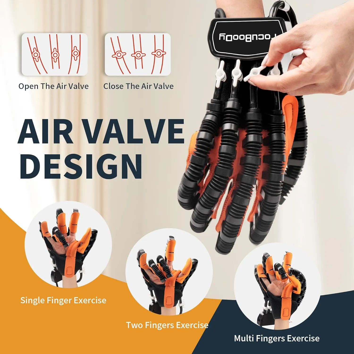 Rehabilitation Robot Gloves Equipment for Stroke Recovery, Hand Strength Exercise, and Adaptive Training Hemiplegic Finger with USB Chargeable Orange(Size S,Right Hand)