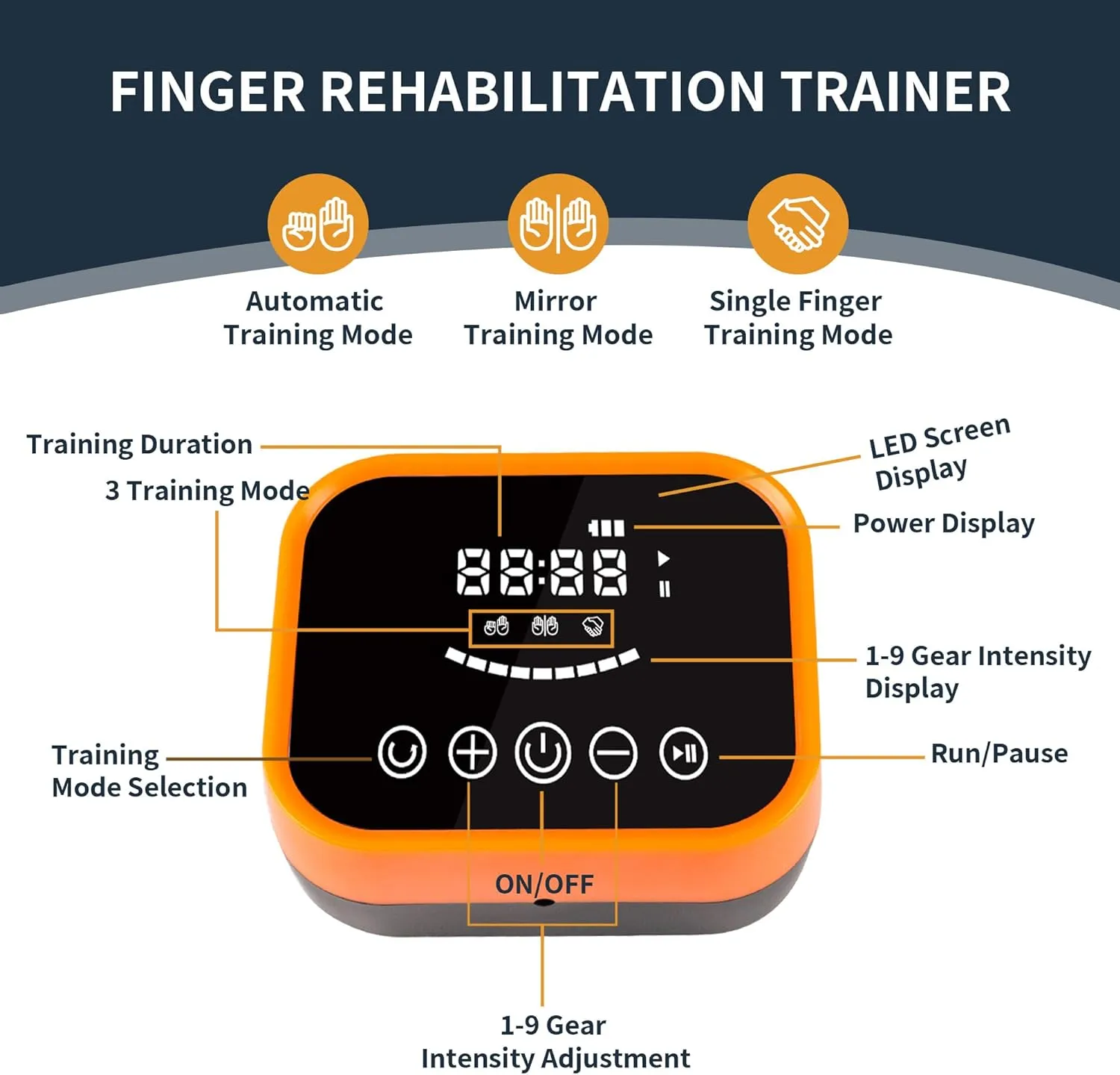Rehabilitation Robot Gloves Equipment for Stroke Recovery, Hand Strength Exercise, and Adaptive Training Hemiplegic Finger with USB Chargeable Orange(Size S,Right Hand)