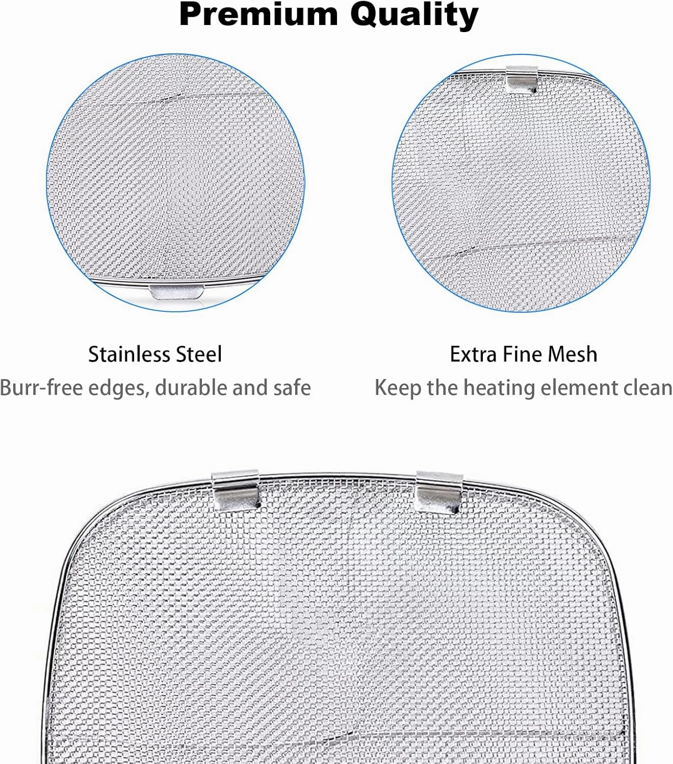 Replacement Stainless Steel Splatter Shield and Reusable Silicone Liner Set for Ninja Foodi AG301, Fine Mesh Splatter Screen Accessories for Ninja Foodi Indoor Grill