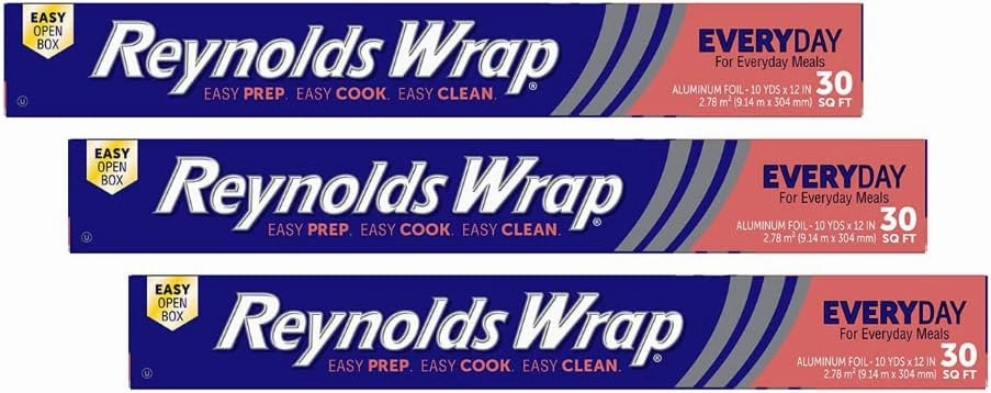 Reynolds Wrap Aluminum Foil 10yd. X 12", 30 Sq. Ft Boxed (Pack of 3)