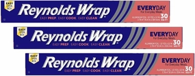 Reynolds Wrap Aluminum Foil 10yd. X 12", 30 Sq. Ft Boxed (Pack of 3)