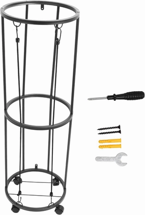 Rolling Storage Rack, Metal Lockable for Soccer Volleyball, Space Saving, to Assemble