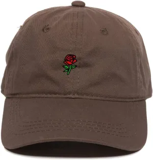 Rose Baseball Cap Embroidered Cotton Adjustable Dad Hat
