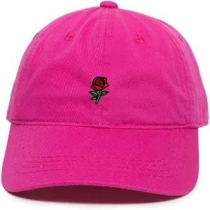 Rose Baseball Cap Embroidered Cotton Adjustable Dad Hat