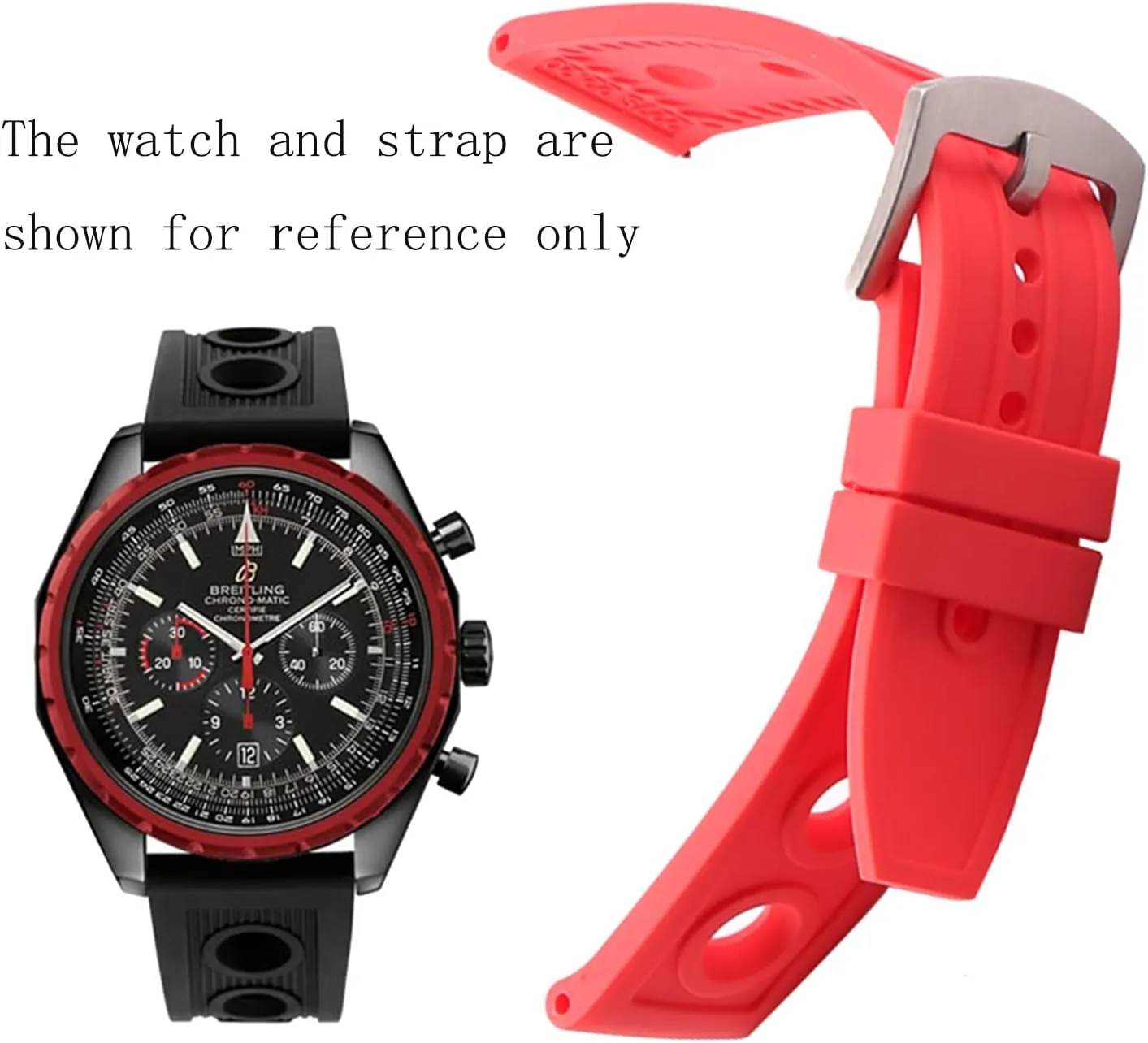 Rubber Replacement Watch Band for Breitling Superocean Watches with Buckle