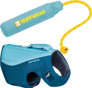 Ruffwear, Float Coat Dog Life Jacket & Lunker Toy Bundle – Adjustable Dog Life Vest for Swimming with Floating Throw Toy for Fetch, Tug & Water Play, for Small, Medium & Large Dogs, Deep Blue, Small