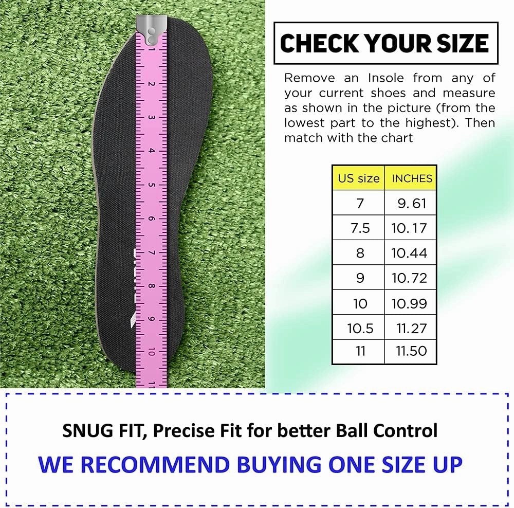 RUNIC Soccer Cleats for Men and Boys – Firm Ground Cleats with Multi-Shaped Studs - Textured Forefoot- Soft Lining -Flexible Upper - Reinforced Stitching - Black/Gold - 6