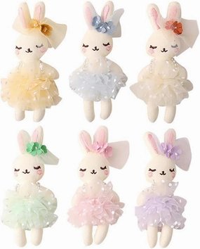 SAFIGLE 6pcs Plush Bunny Rabbit Dolls - Soft Stuffed Animals for Easter, Cuddly and Cute Bunny Toys for Kids, Perfect for Headdresses and Playtime