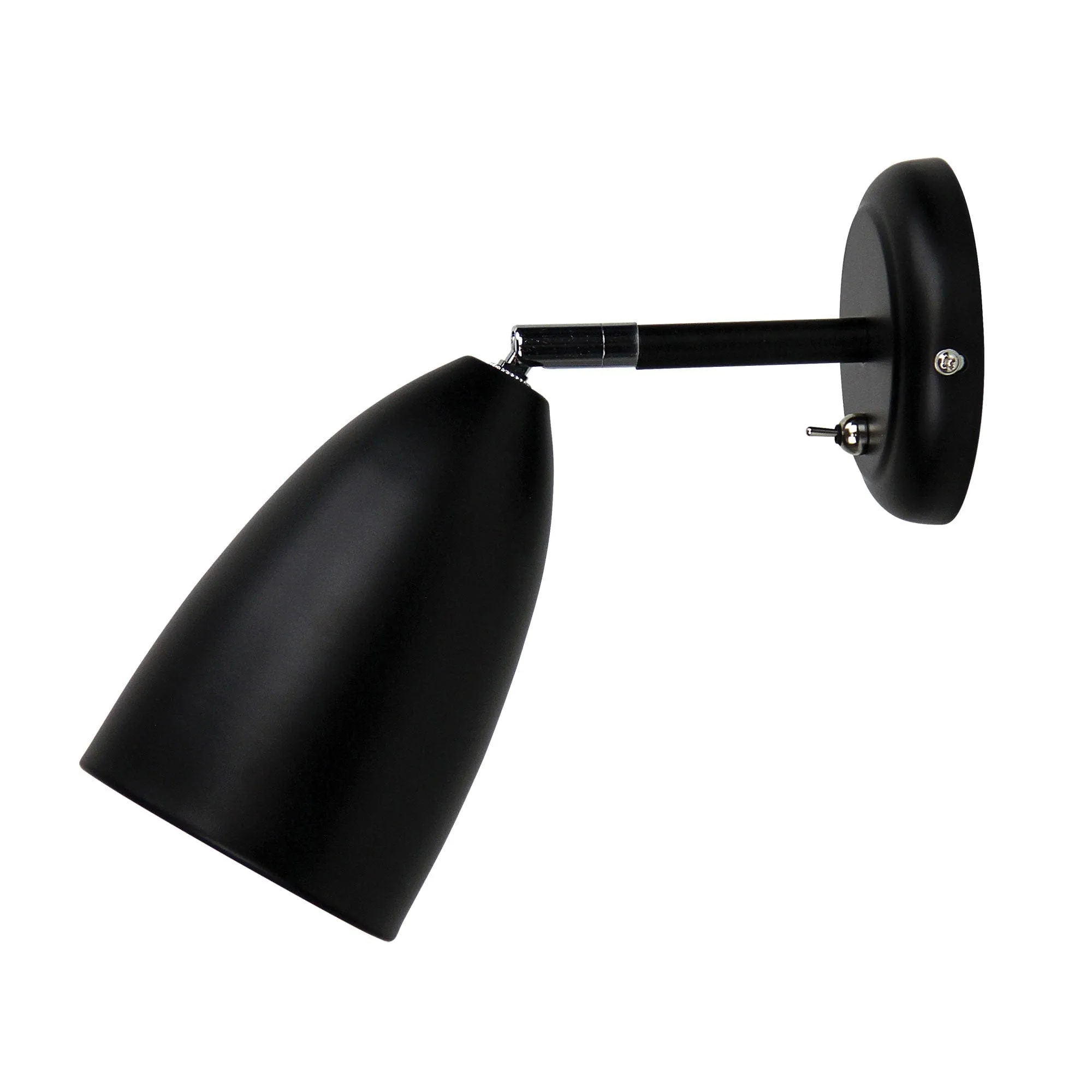 SALEM - Modern Black Adjustable Single Spot Light With Switch On Base