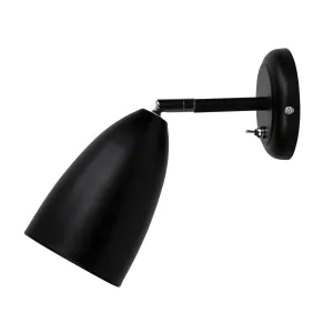 SALEM - Modern Black Adjustable Single Spot Light With Switch On Base