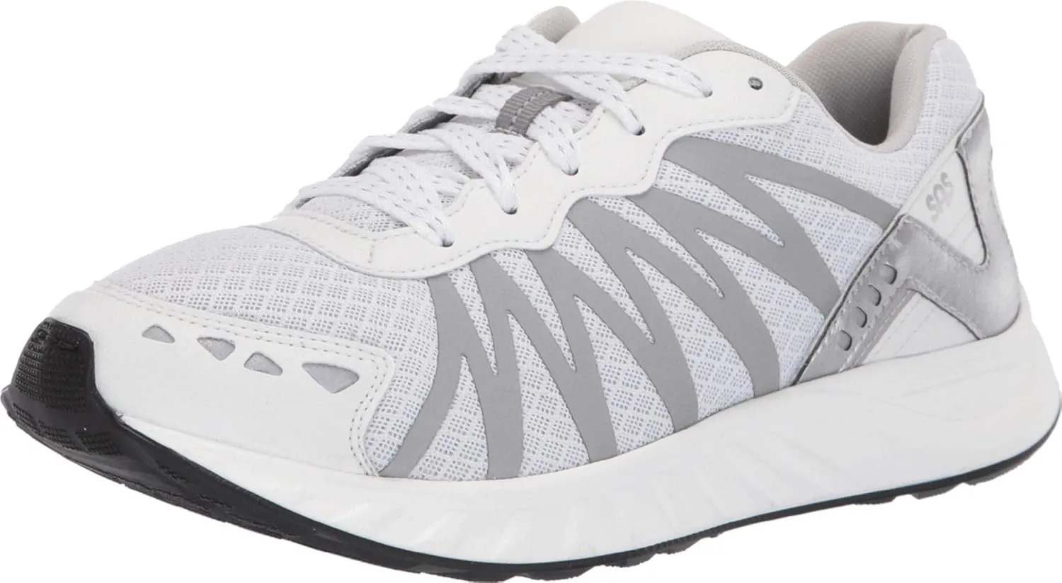 SAS Tempo Comfort Athletic Sneaker White/Silver 7.5 W - Wide (C)