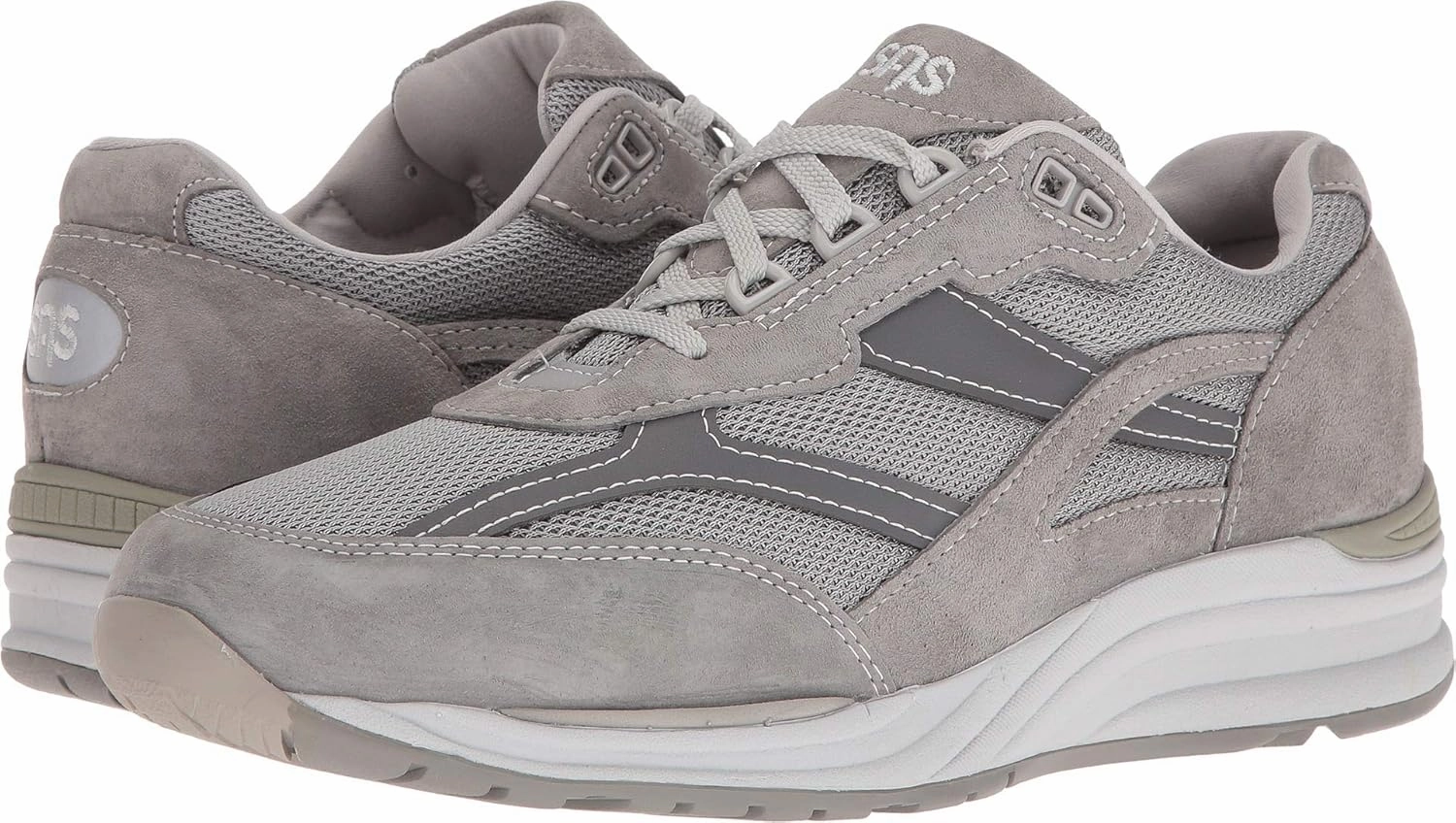 SAS Journey Mesh - Shoes for Men - Suede and Mesh Uppers - Cushioned Tongue - Textile Linings - Lightweight Gray 13 WWW - Triple Wide (3E)