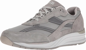 SAS Journey Mesh - Shoes for Men - Suede and Mesh Uppers - Cushioned Tongue - Textile Linings - Lightweight Gray 8.5 W - Wide (E)