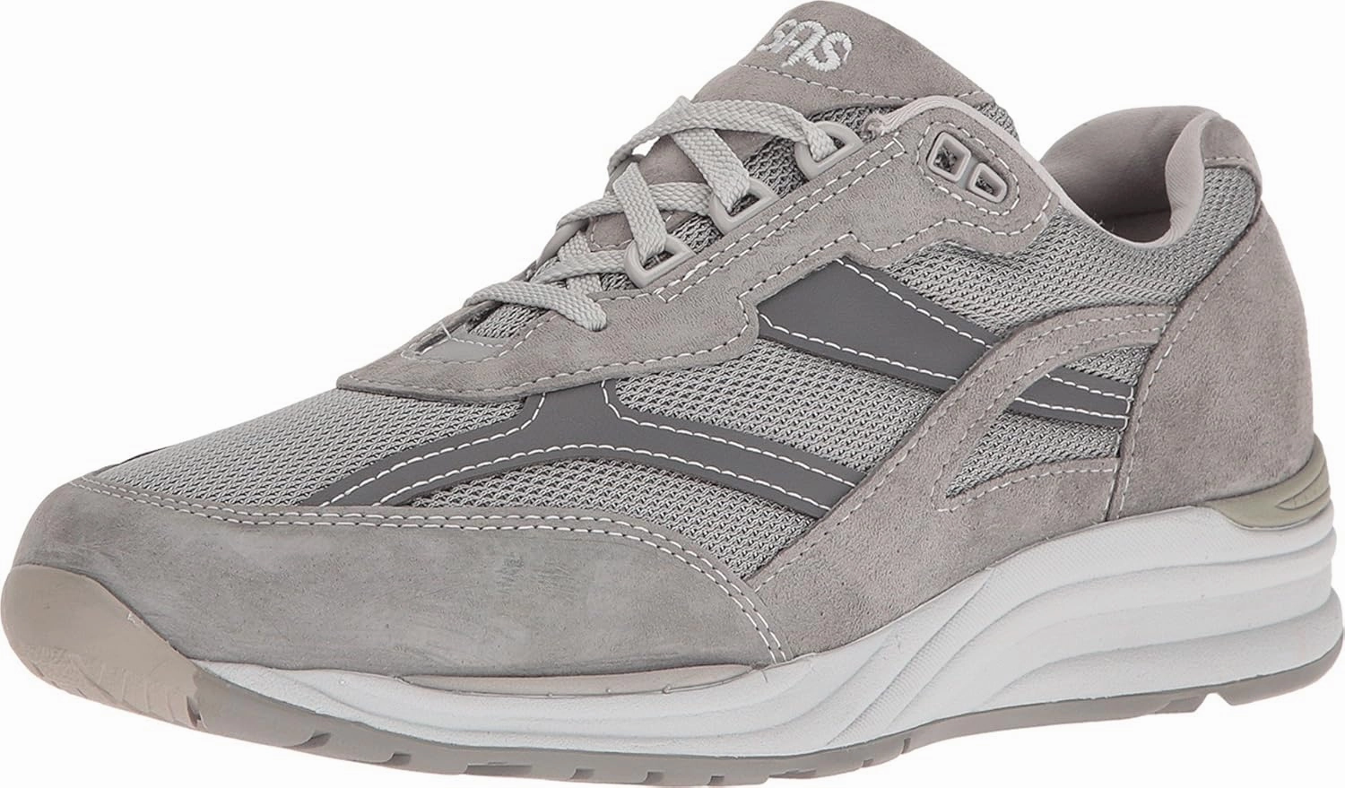 SAS Journey Mesh - Shoes for Men - Suede and Mesh Uppers - Cushioned Tongue - Textile Linings - Lightweight Gray 8.5 W - Wide (E)