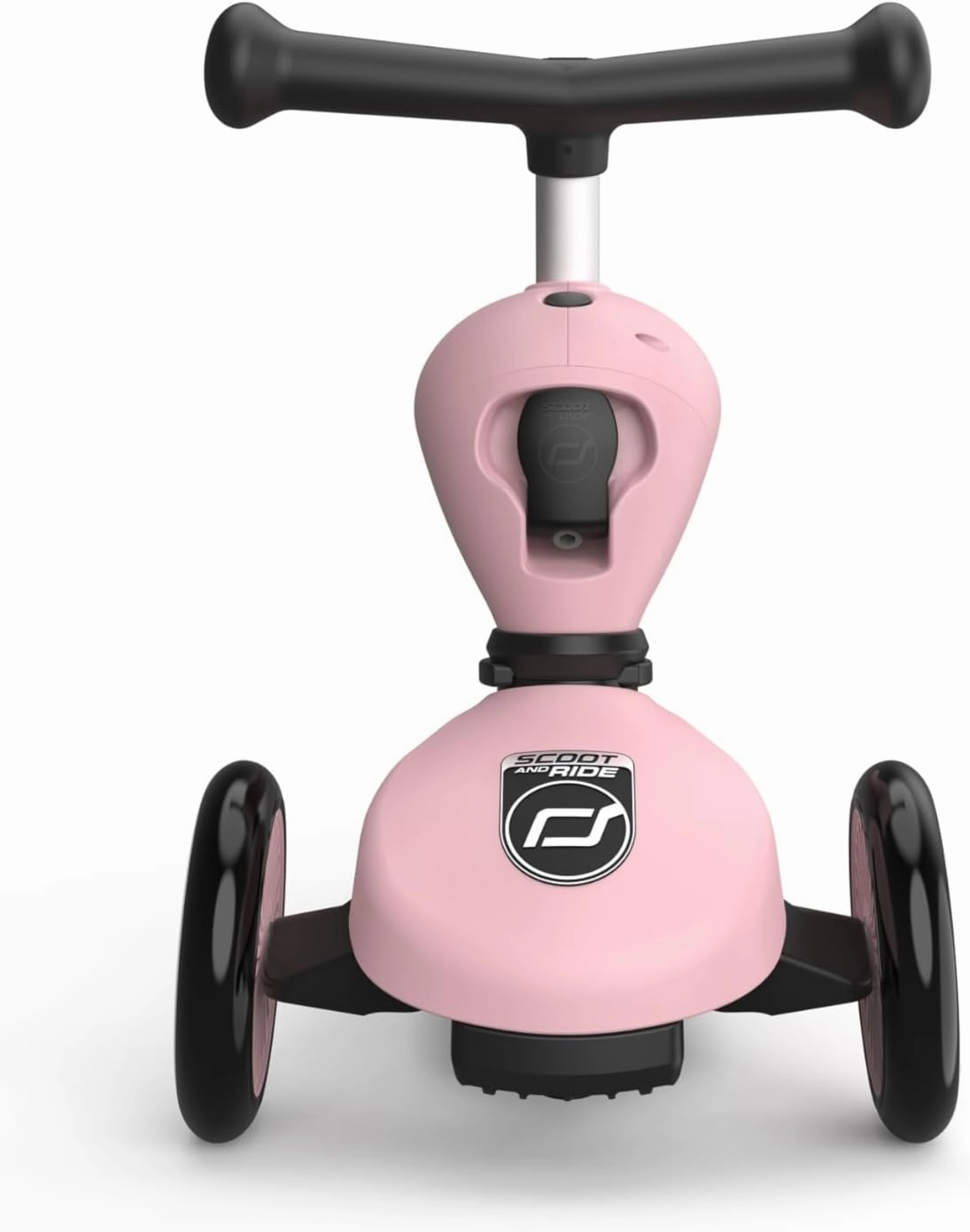 Scoot & Ride Highwaykick 1, 2-in-1 Toddler Scooter with Seat & Kickboard for Ages 1-5, Rose - Indoor or Outdoor Kids Ride-On Toy with Adjustable Handlebar & Seating Height and Anti-Tip Safety Pad