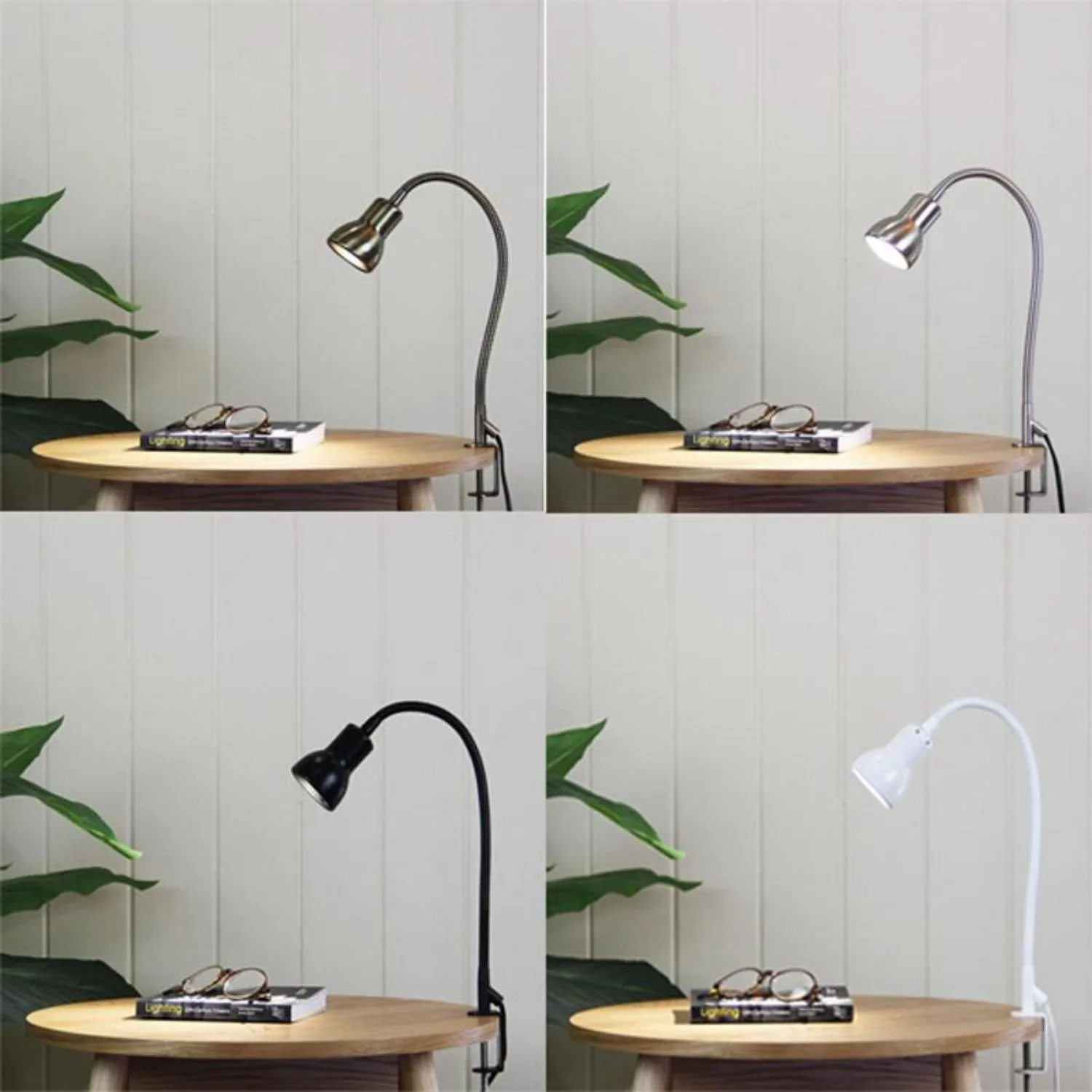 Scope Clamp Lamp Adjustable Goose Neck GU10 AB/BC/WH/BK Oriel Lighting SL98431