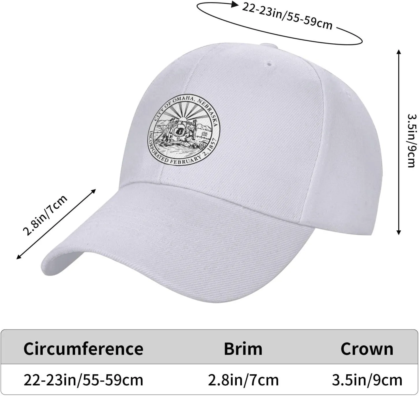 Seal of Omaha, Nebraska Baseball Cap for Men Women Golf Dad Hat Adjustable Black Ball Cap