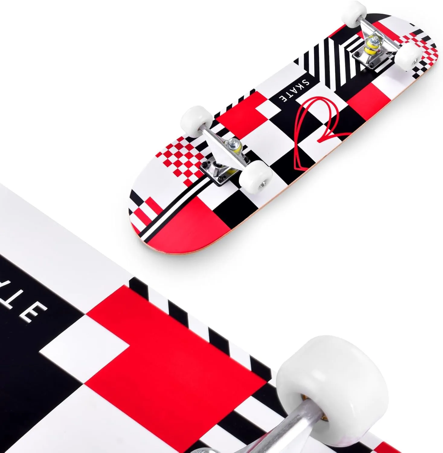 seething 31" Standard Skateboards with Pro Trucks,7 Layer Canadian Maple Double Kick Concave Standard, Ideal for All Experience Levels with Multifunction Skate T-Tool