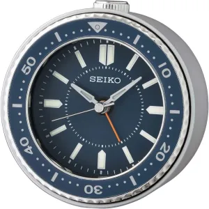 Seiko Mai Bedroom Alarm Clock, Metallic Blue