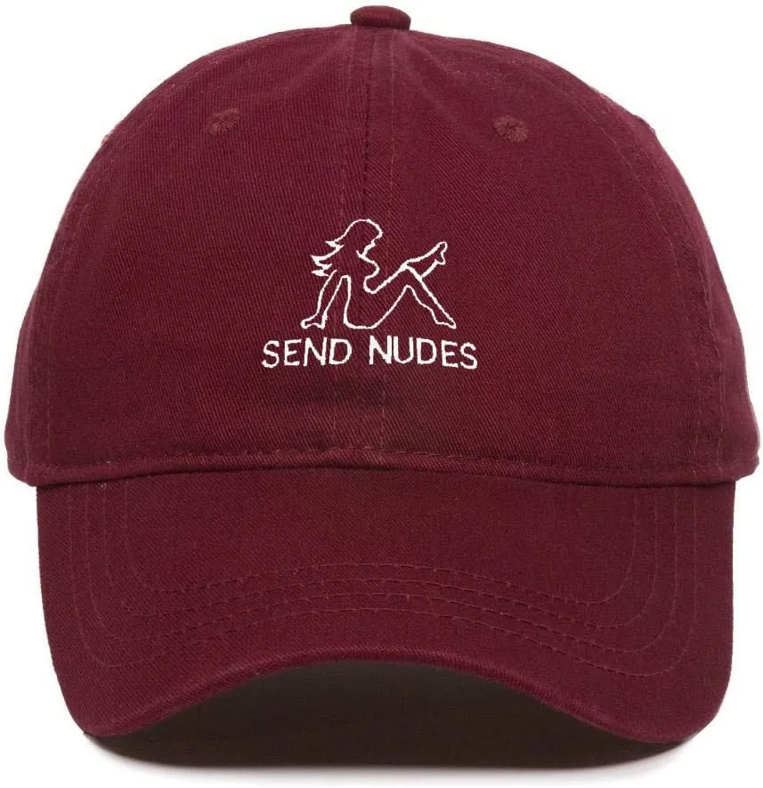 Send Nudes Dad Baseball Cap Embroidered Cotton Adjustable Dad Hat