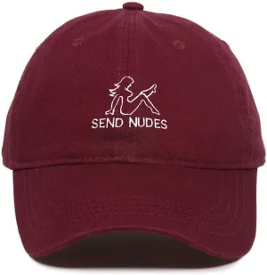 Send Nudes Dad Baseball Cap Embroidered Cotton Adjustable Dad Hat