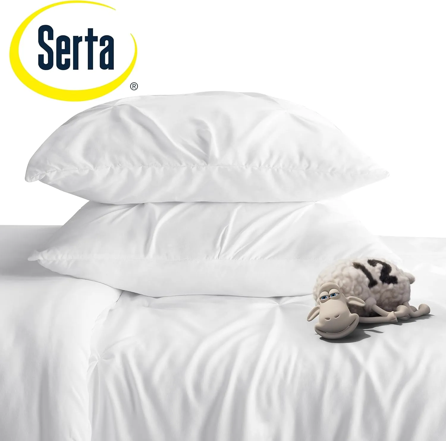 SERTA Simply Clean Soft Lightweight Pinch Pleated 3 Piece Hypoallergenic Comforter Set, King, Celestial Blue