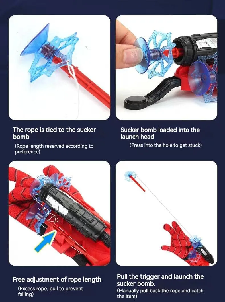 Set of 2 Kids Spider Web Shooterm, Spiderman Toy Fun Decoration Kids Educational Toy Wrist Launcher, Spider Hero Cosplay Costume Prop Launcher Wrist Toy Gift