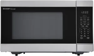 SHARP Countertop Microwave Oven with Removable 13.6" Carousel Turntable, 1100 Watt, 1.6 Cubic Feet, Stainless Steel SMC1662KS cu. ft, CuFt, Stainless