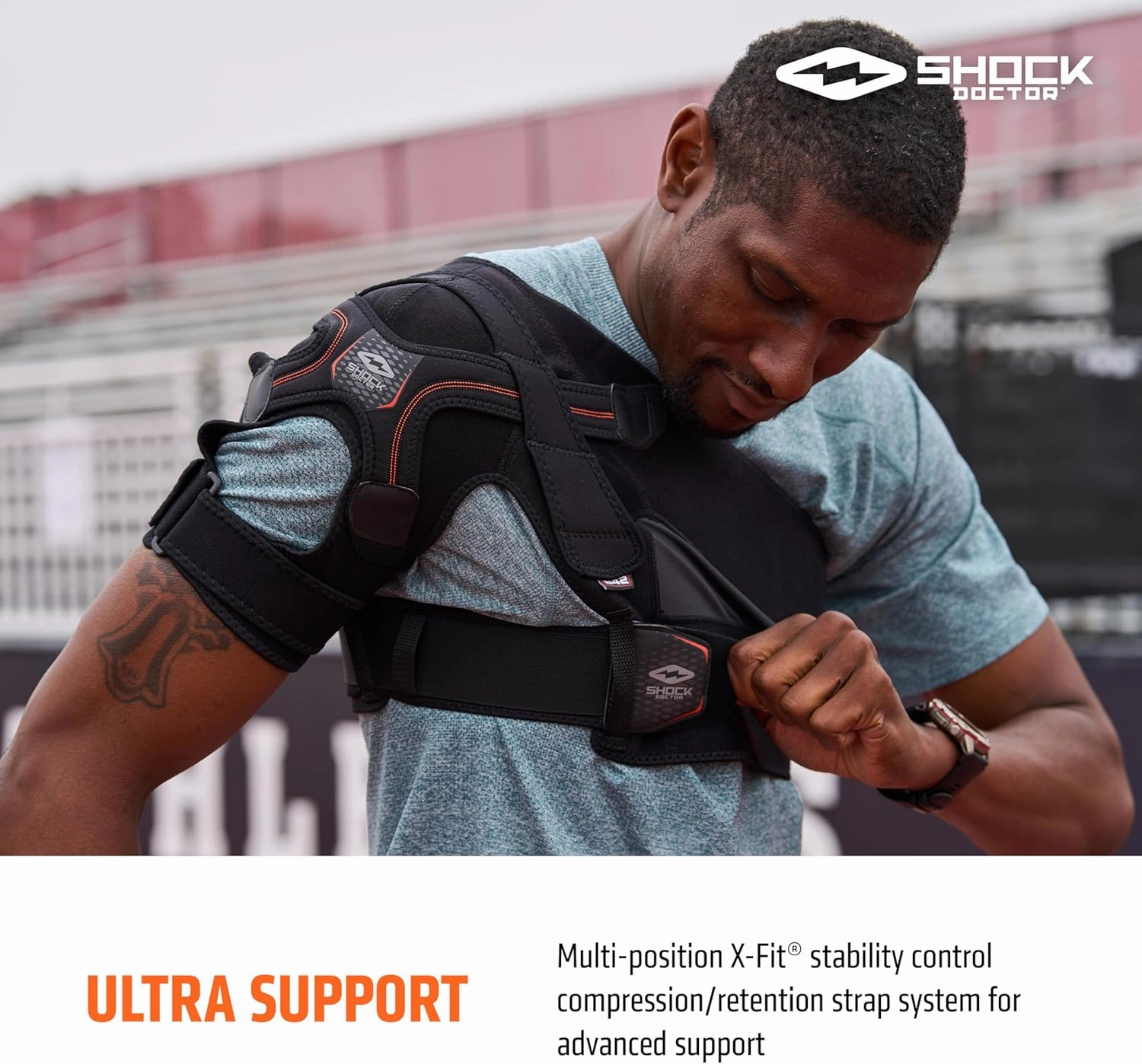 Shock Doctor Shoulder Brace for Men, Shoulder Support Brace, Prevents & Promotes Healing from AC Sprains, Rotator Cuff Shoulder Brace & Moderate Separations, Rotator Cuff Support Brace