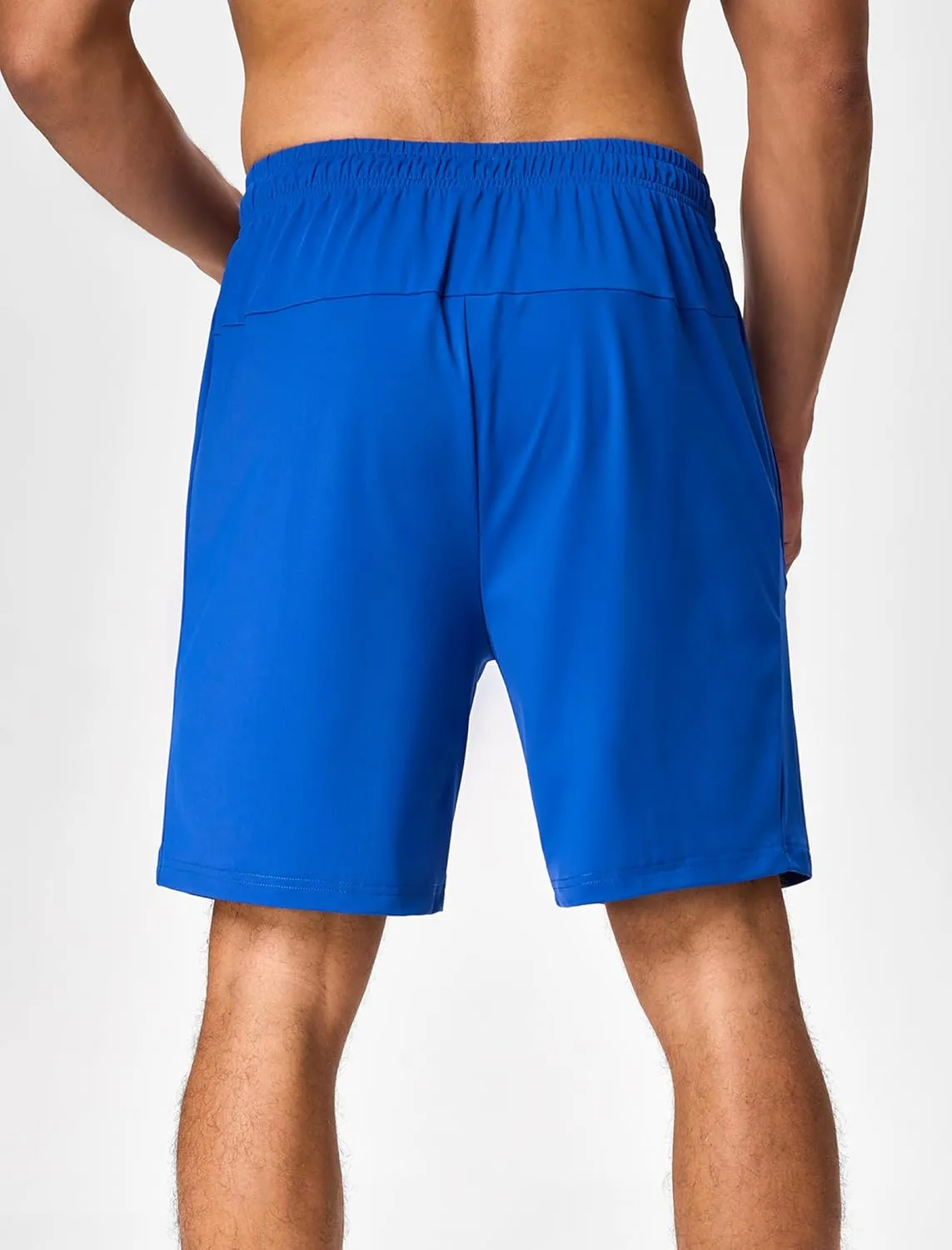 SILKWORLD Men's Quick Dry Athletic Running Shorts with Zipper Pockets 7" Stretch Gym Workout Training Shorts