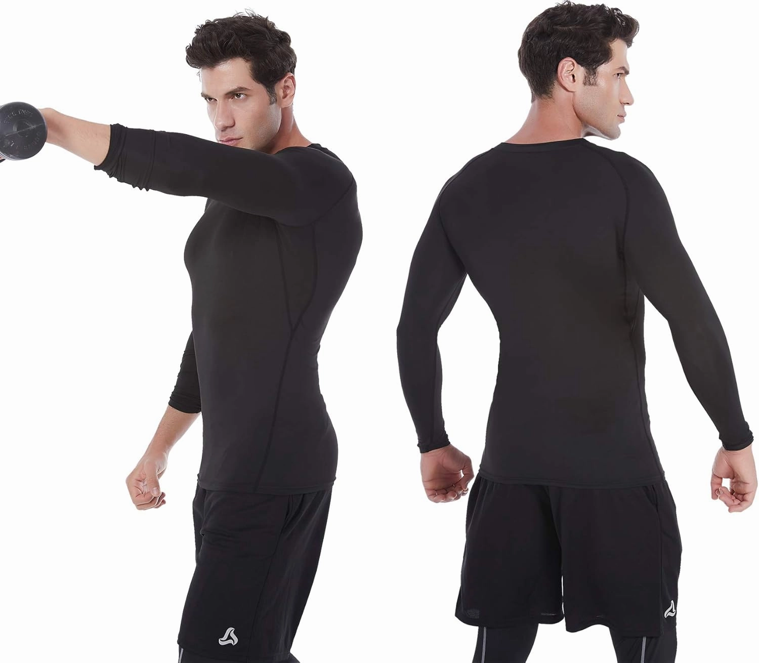 SILKWORLD Men's Long-Sleeve Compression Shirt Base-Layer Running Top