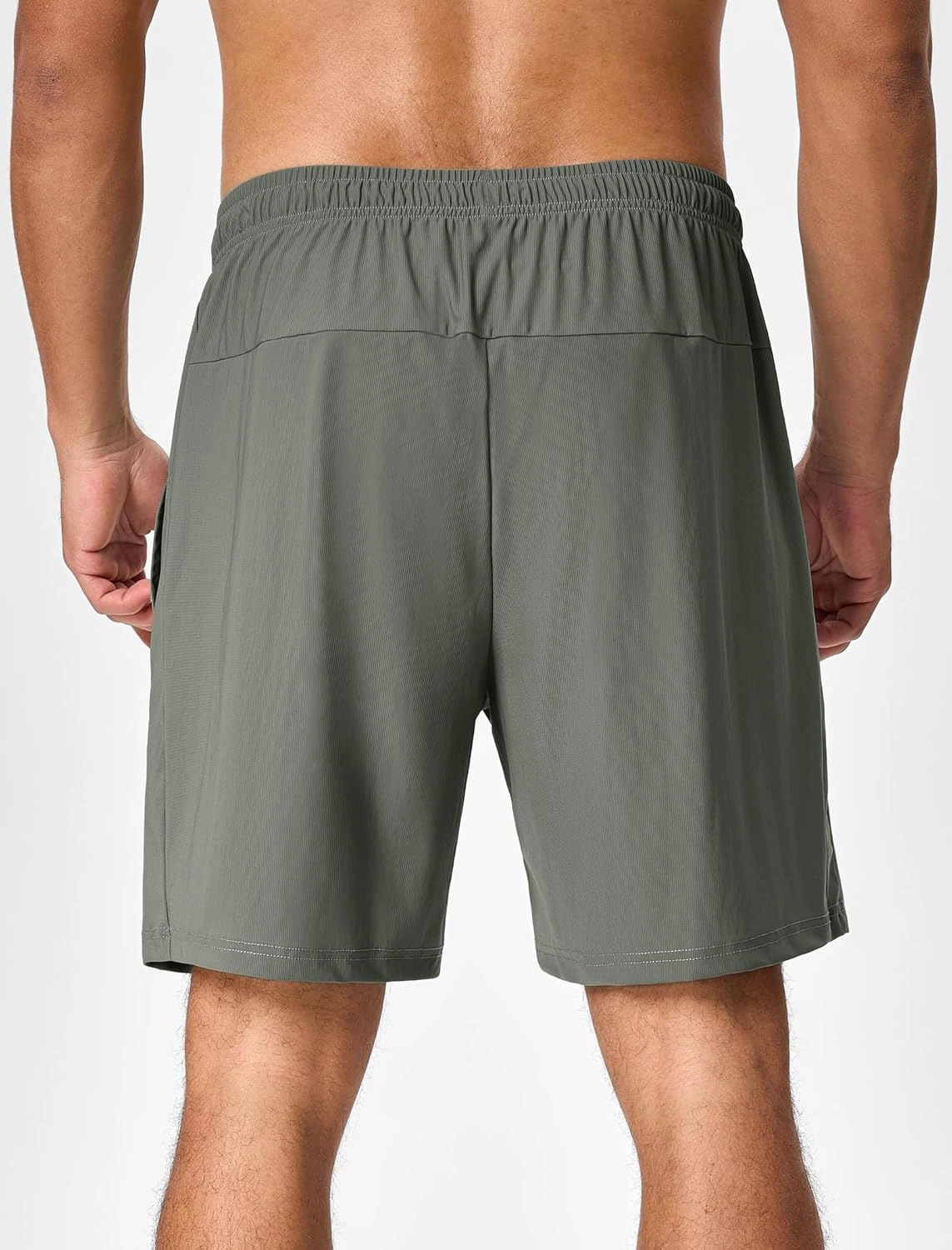 SILKWORLD Men's Quick Dry Athletic Running Shorts with Zipper Pockets 7" Stretch Gym Workout Training Shorts