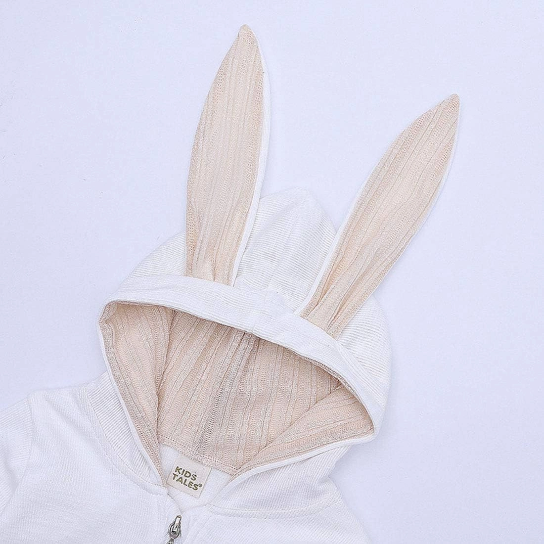 Simplee kids Animal Bunny Baby Easter Romper Long Ear Rabbit Hoodie Romper Jumpsuit with Zipper