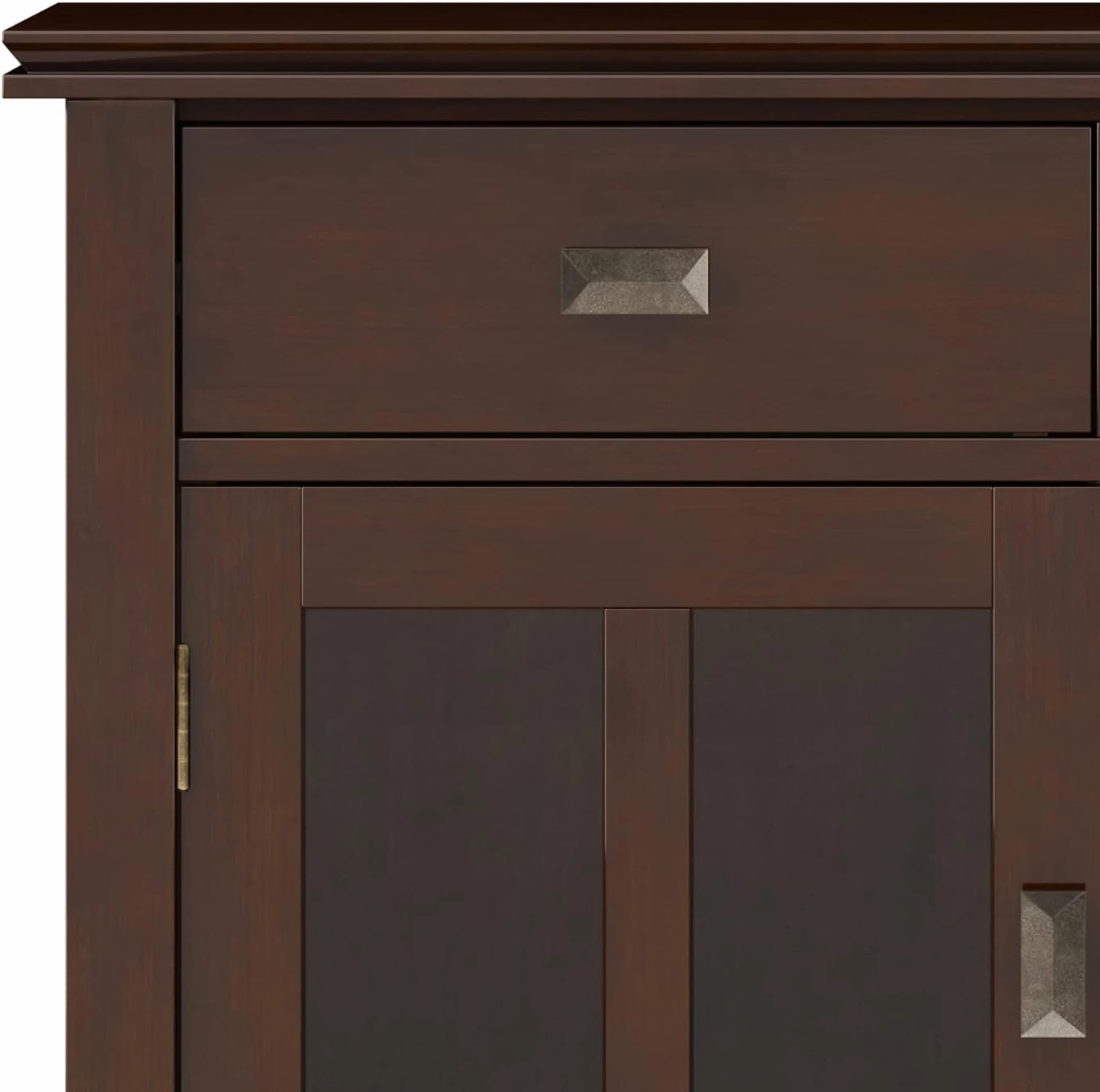SIMPLIHOME Artisan SOLID WOOD 36 Inch Wide Contemporary Entryway Storage Cabinet in Russet Brown, For the Living Room, Entryway and Family Room