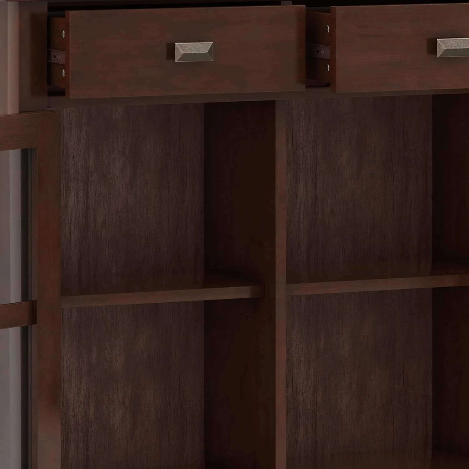 SIMPLIHOME Artisan SOLID WOOD 36 Inch Wide Contemporary Entryway Storage Cabinet in Russet Brown, For the Living Room, Entryway and Family Room