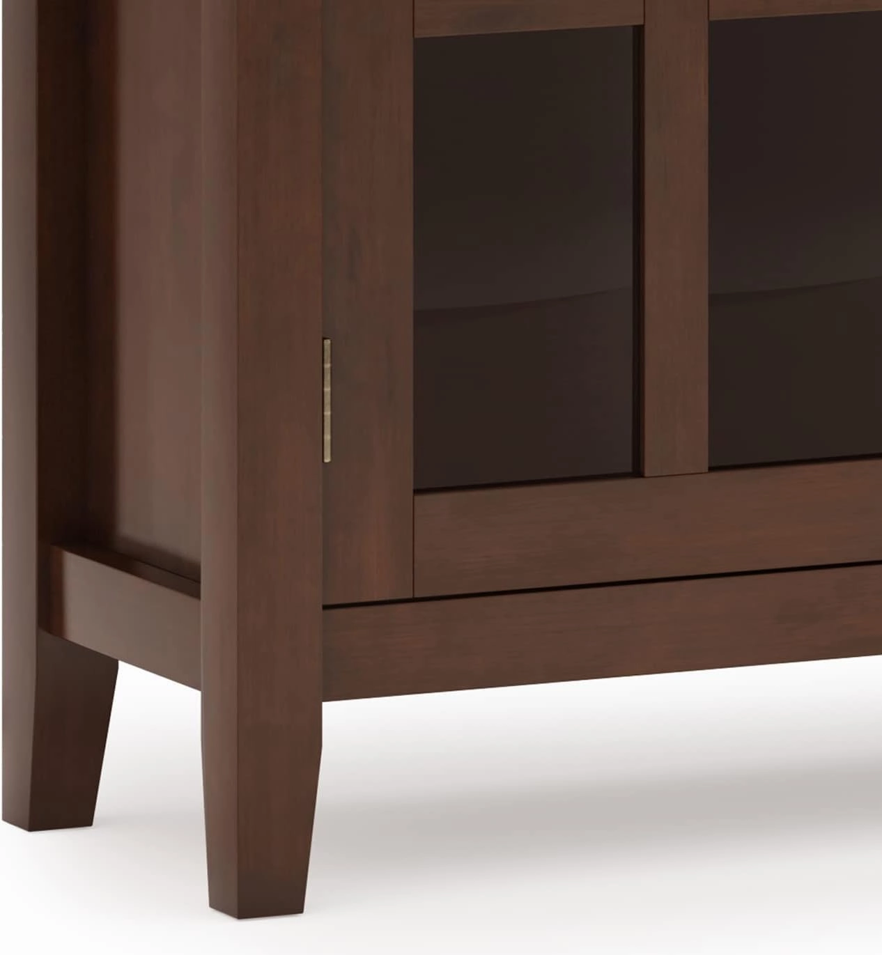 SIMPLIHOME Artisan SOLID WOOD 36 Inch Wide Contemporary Entryway Storage Cabinet in Russet Brown, For the Living Room, Entryway and Family Room