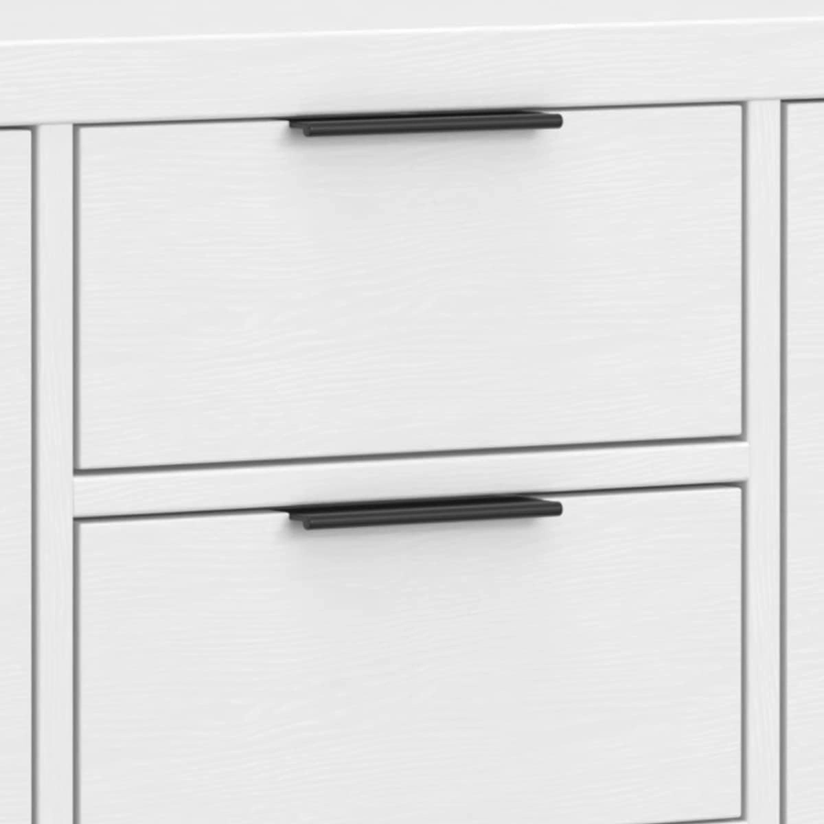SIMPLIHOME Hollander Buffet - 54 inch Wide Solid Wood 3-Door Sideboard Buffet in White, Contemporary Storage Cabinet for Dining Room or Kitchen with Adjustable Shelves and Metal Handles