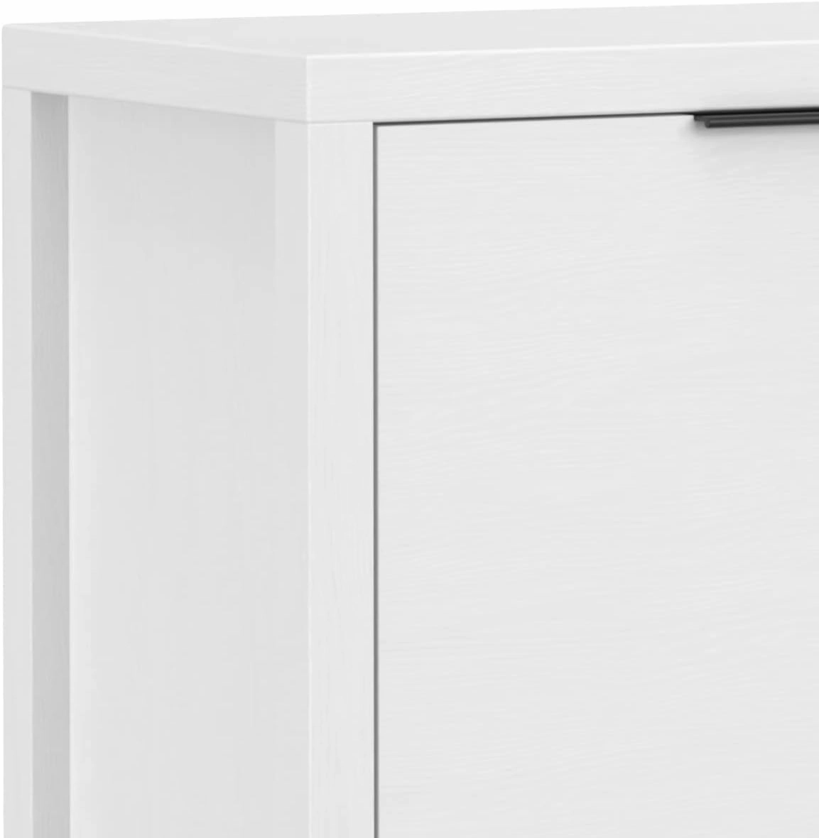 SIMPLIHOME Hollander Buffet - 54 inch Wide Solid Wood 3-Door Sideboard Buffet in White, Contemporary Storage Cabinet for Dining Room or Kitchen with Adjustable Shelves and Metal Handles