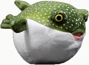 Simulation Green Pufferfish Plush Toy Plush 9" Long, Cute Soft Green Pufferfish Stuffed Animal Plush Toys for Kids Boys and Girls, Lifelike Stuffed Toy…