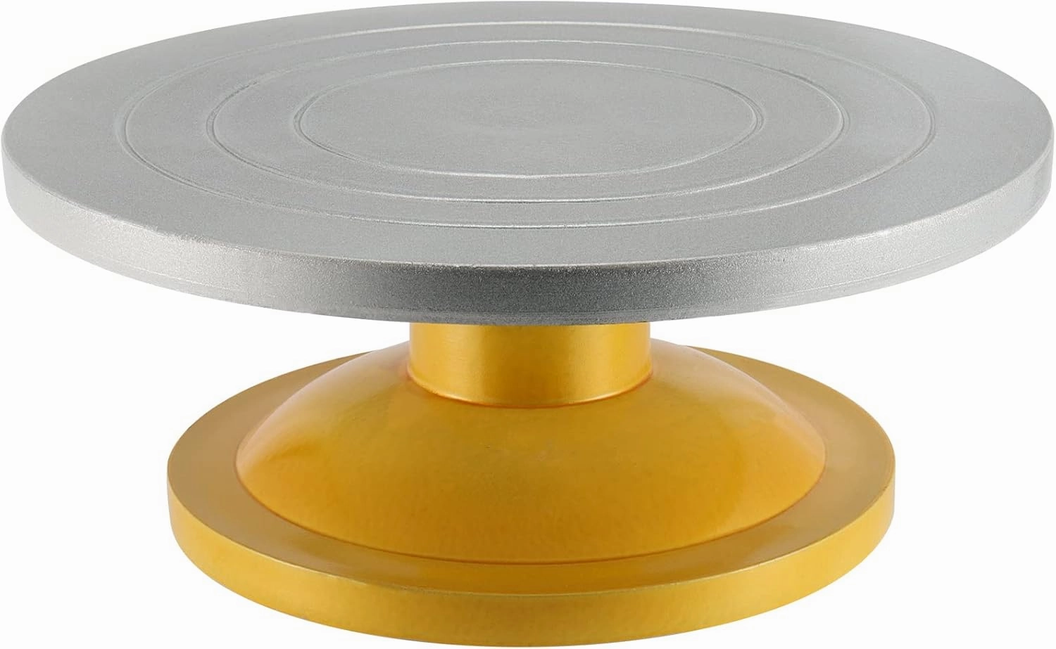 SINJEUN 10 Inch Sculpting Wheel, Pottery Banding Wheel, Silver Round Ceramics Turntable Sculptor Pottery Tool for Model-Making, Paint Spraying, Crafting