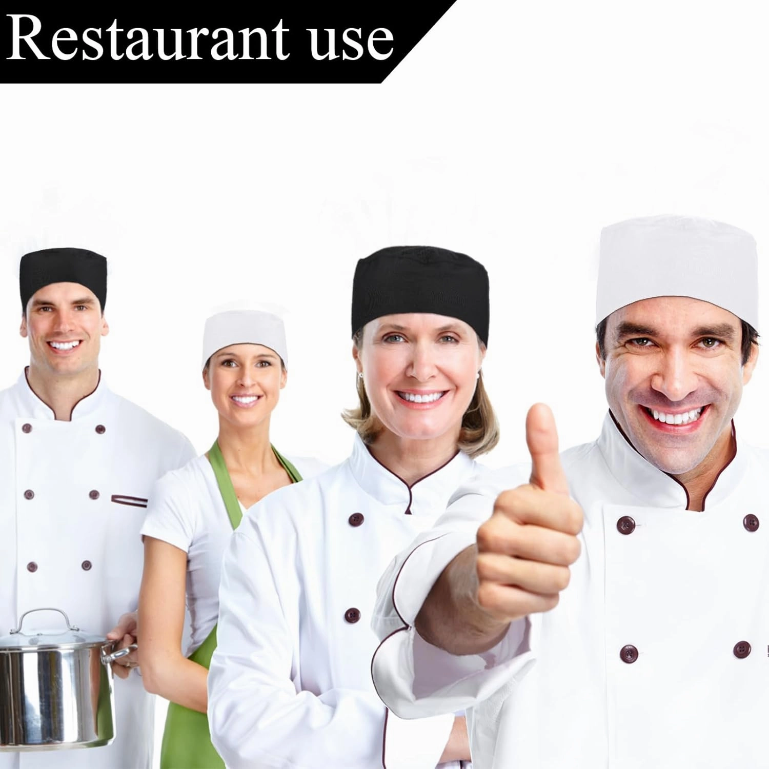 Sintege Unisex Chef Hats for Men Women Adult Adjustable Chef Beanie Caps with Breathable Mesh Top for Kitchen Cooking