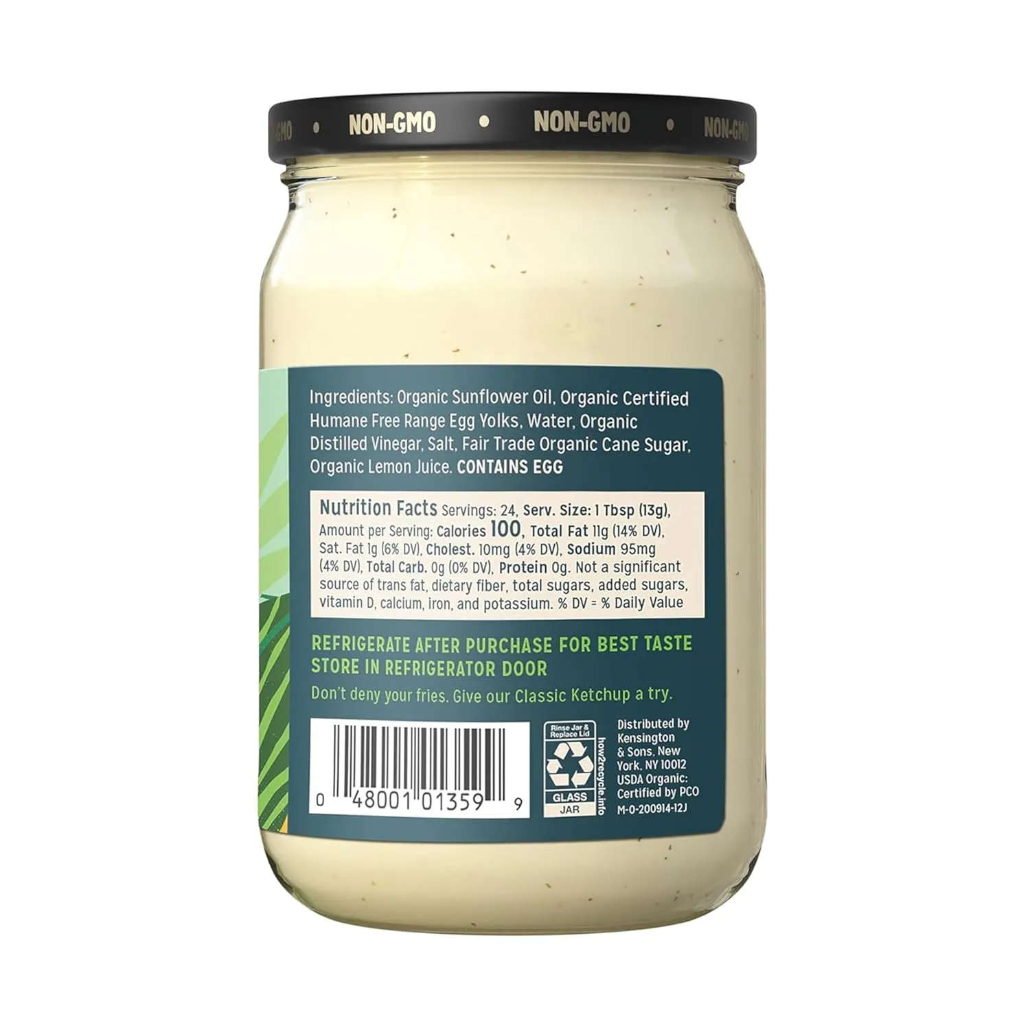 Sir Kensington's Mayonnaise Organic Mayo Gluten Free, Certified Humane Free Range Eggs, Shelf-Stable 12 oz