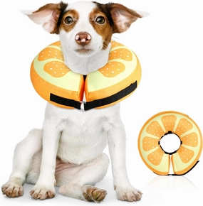 Sivomens Dog Cone, Protective Inflatable Dog Collar for Medium Dogs, Comfortable Dog Recovery Cones After Surgery, Washable Dog Donut Collar Prevents Licking Wounds & No Blocking Vision, M(9"-12")